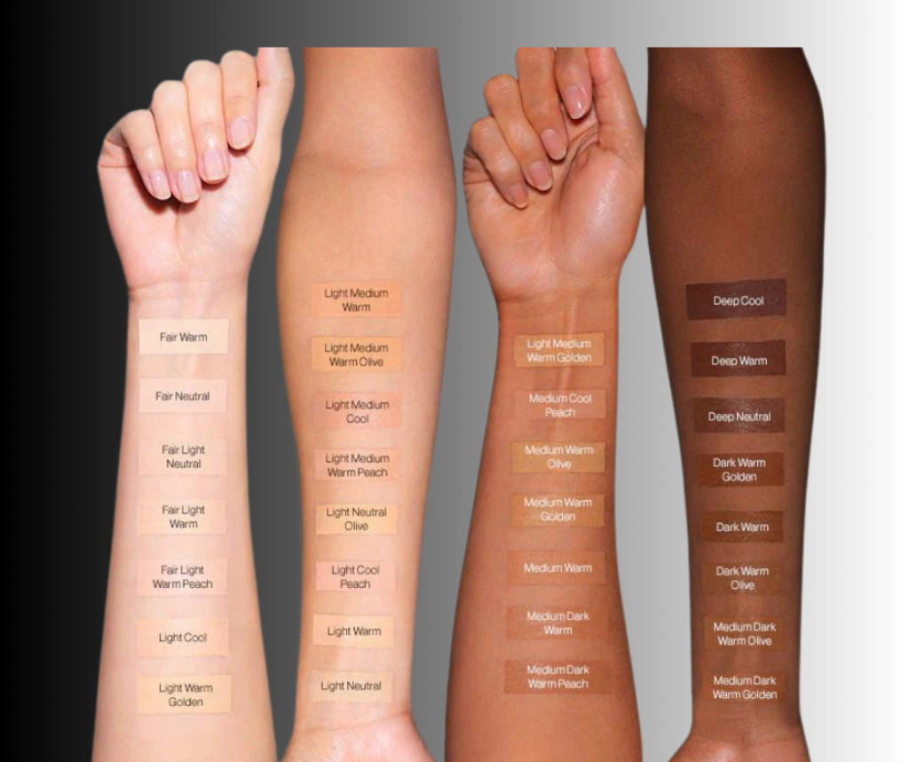 different shades of concealer
